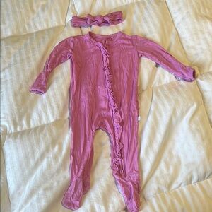 Posh Peanut One Piece with Headband - Pink